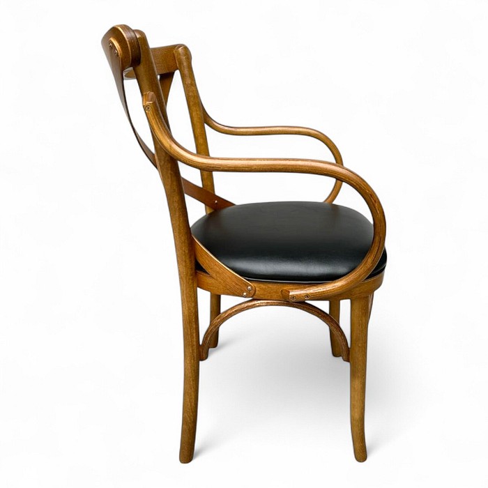 Cadeira Espanha Com Braços Castanho Estofado Courissimo Preto