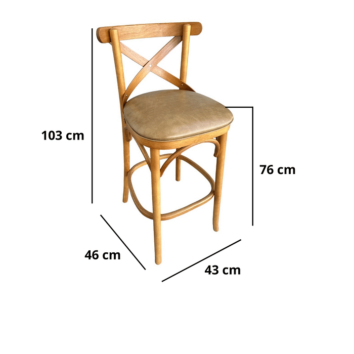 Banqueta Espanha Cor Mel Assento Itapema Bege