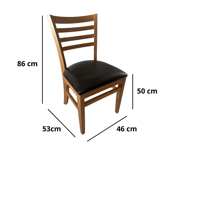 Cadeira Montana Four Resistente e Elegante Assento Corino Preto e Castanho
