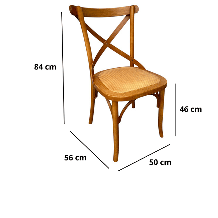 Cadeira Espanha Assento Rattan no Verniz Mel