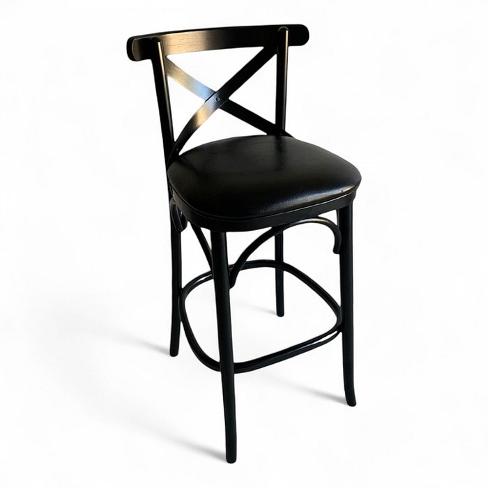 Banqueta Espanha Preta Assento Courissimo Preto