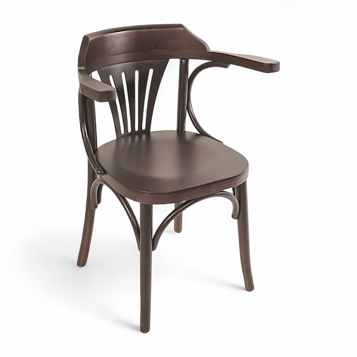 Cadeira Alemanha Com Braço em Madeira Nobre Ébano