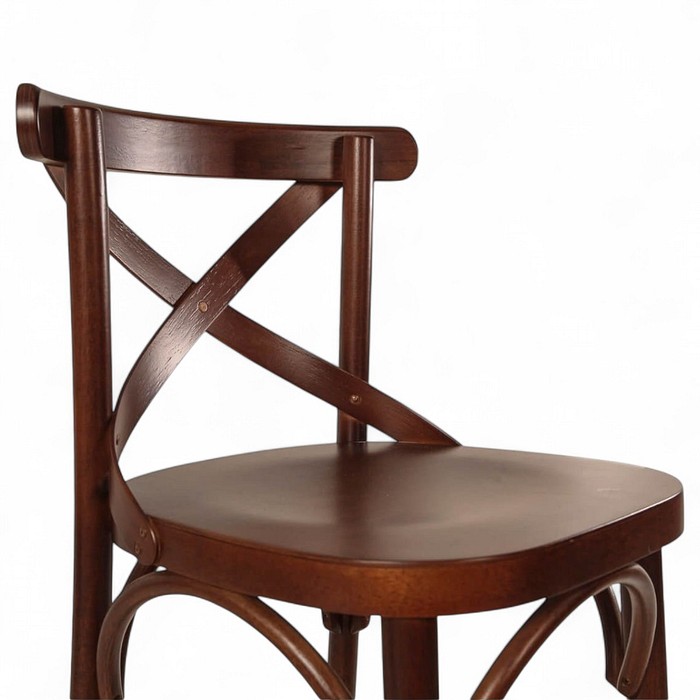 Banqueta Espanha Confortável em Madeira Maciça Castanho