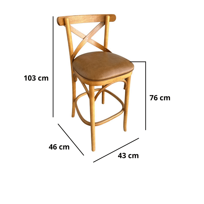 Banqueta Espanha Cor Mel Assento Itapema Camel