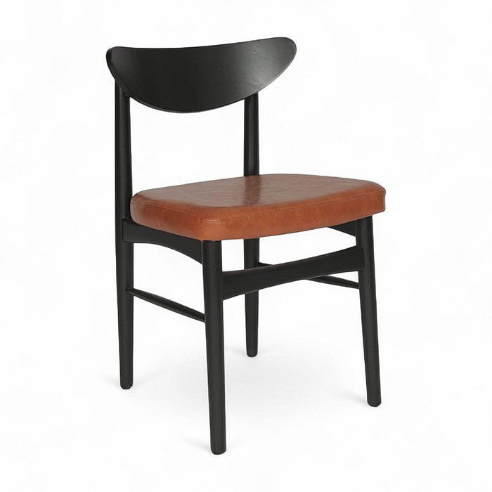 Cadeira Oslo Laqueado Preto Com Assento Itapema Telha