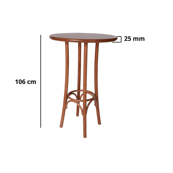 Mesa Bistrô Fine Alta Madeira Nobre Verniz Castanho