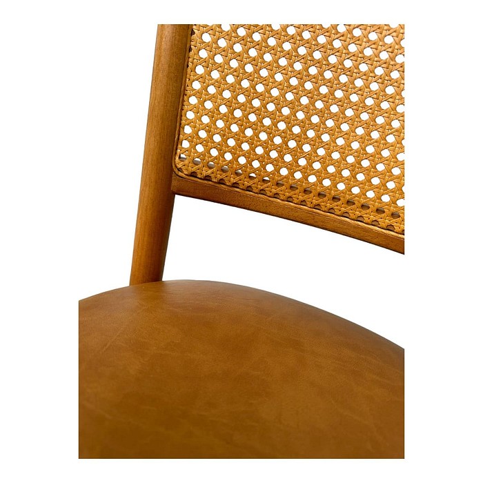 Cadeira Luxemburgo Cor Mel Assento Estofado Itapema Camel