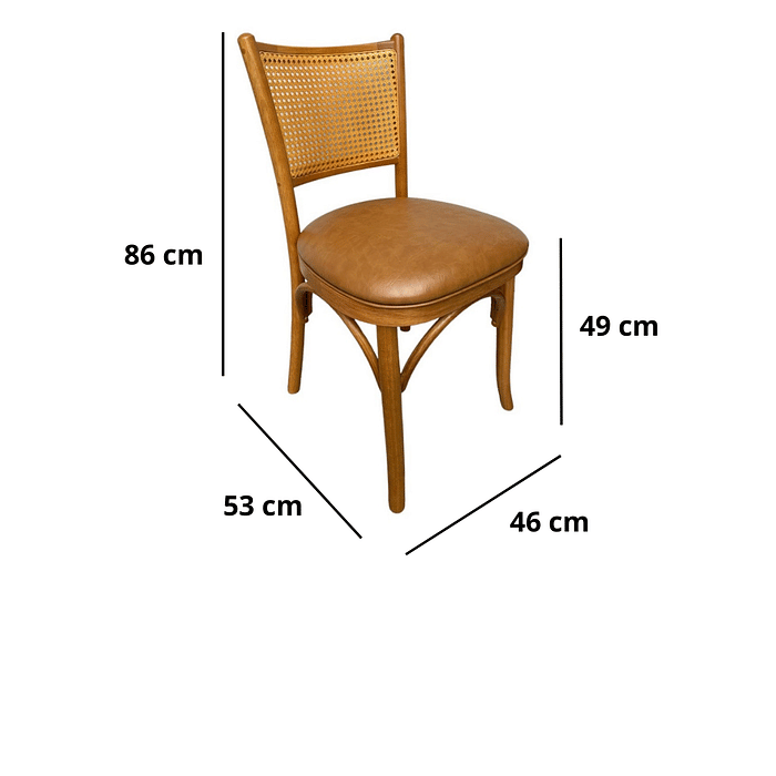 Cadeira Luxemburgo Cor Mel Assento Estofado Itapema Camel