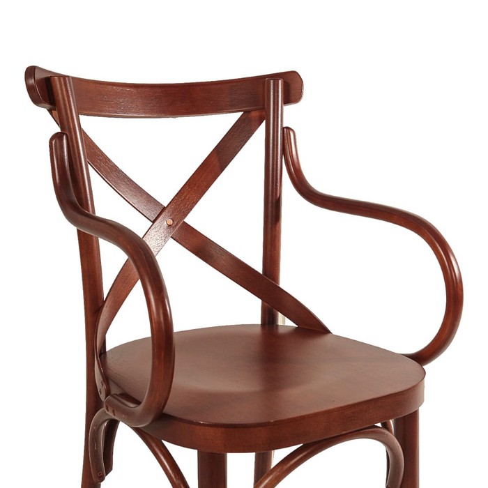 Cadeira Espanha Com Braço Ergonômica Castanho