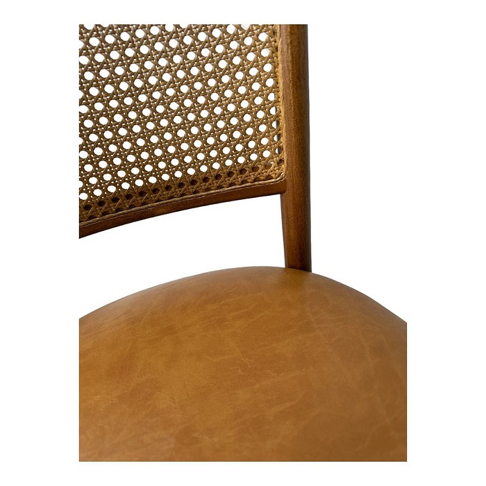 Cadeira Luxemburgo Cor Castanho Assento Estofado Itapema Camel