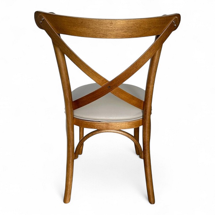 Cadeira Espanha no Castanho com Assento em Facto Fendi