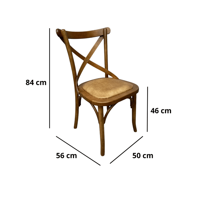 Cadeira Espanha Assento Rattan Cor Castanho