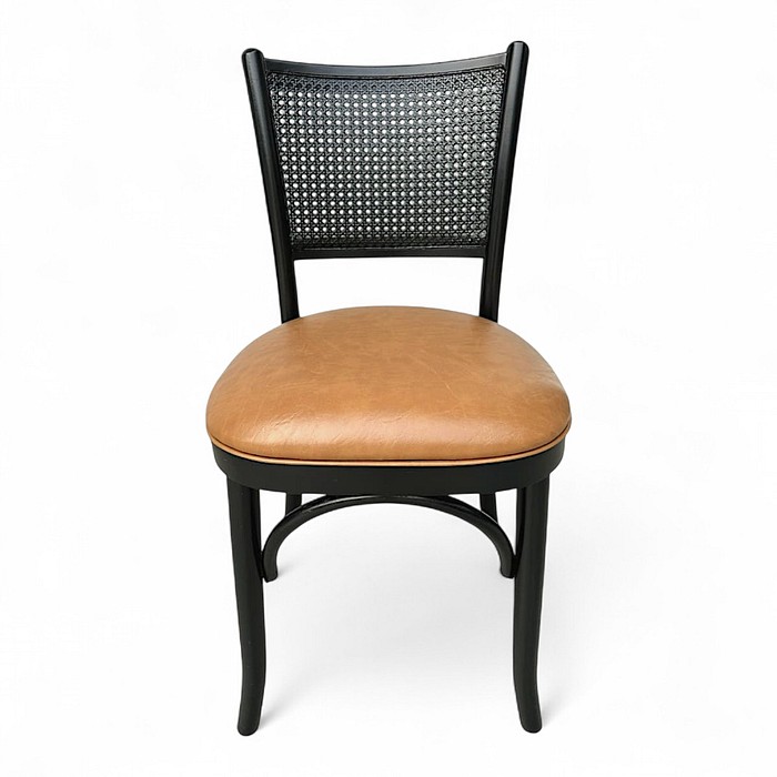 Cadeira Luxemburgo Cor Preta Assento Estofado Itapema Camel