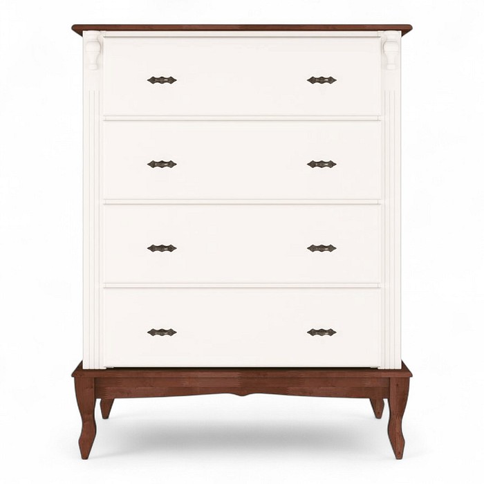 Comoda Pés Luiz Xv 4 Gavetas Decor Quarto Casa