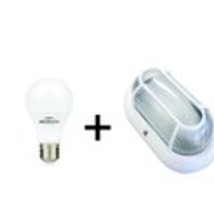 Kit Luminaria Tartaruga Branco Mais Lampada 15w Branco Frio