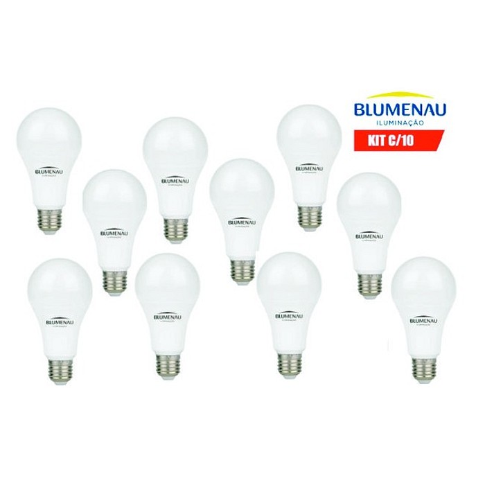 Kit 10 Lampadas Led Blumenau 9W 6.500K E27 Bivolt