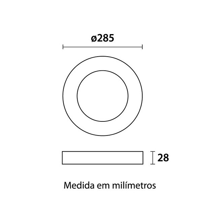 Painel Led Sobrepor 24W 6.500K Redondo 29cm Bivolt Blumenau