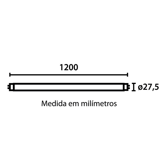Lâmpada LED Tubular T8 18w - 1,20m 3.000k bivolt Blumenau