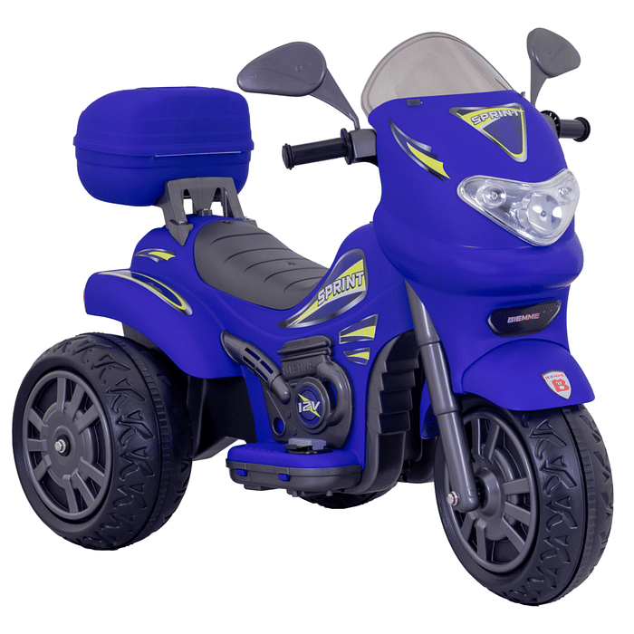 Moto Elétrica Sprint Turbo Azul Power 12v com capacete