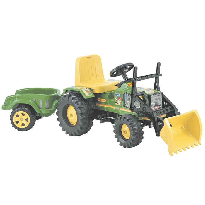 Trator Farmer  a pedal verde com Pá e caçamba