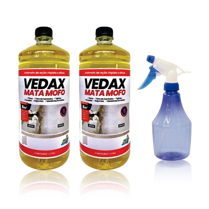 KIT 2 MATA MOFO VEDAX 1L + 1 PULVERIZADOR APLICADOR 500ML