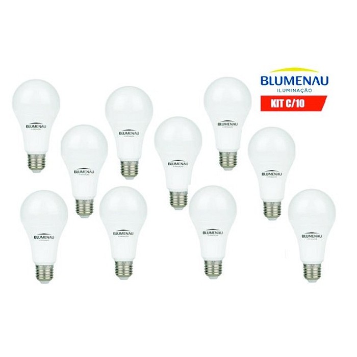 Kit 10 Lampadas Led Blumenau 12W 6.500K E27 Bivolt