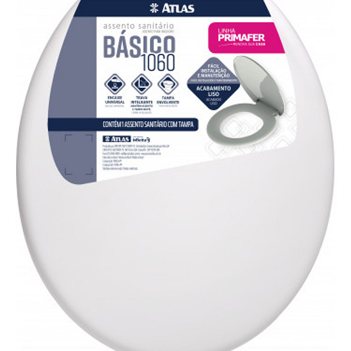 ASSENTO SANITARIO PLASTICO OVAL BRANCO ATLAS