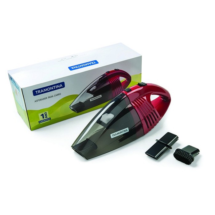 Aspirador de Pó Portátil Tramontina para Carros 60W 12V Vermelho