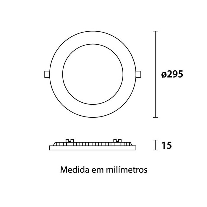 Painel Led Embutir 24W 6.500K Redondo 30cm Bivolt Blumenau