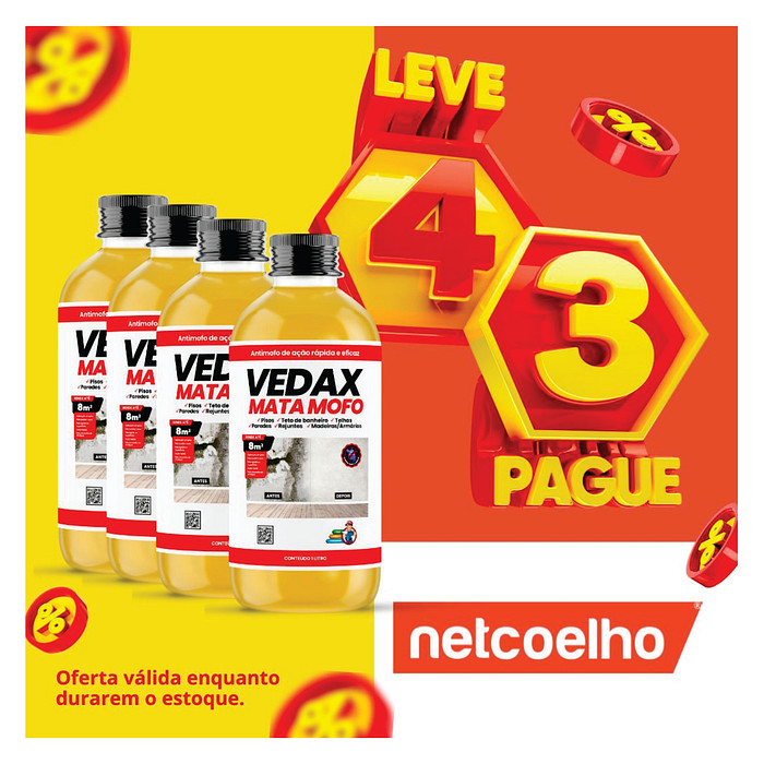 KIT MATA MOFO VEDAX 1L (LEVE 4 E PAGUE 3)