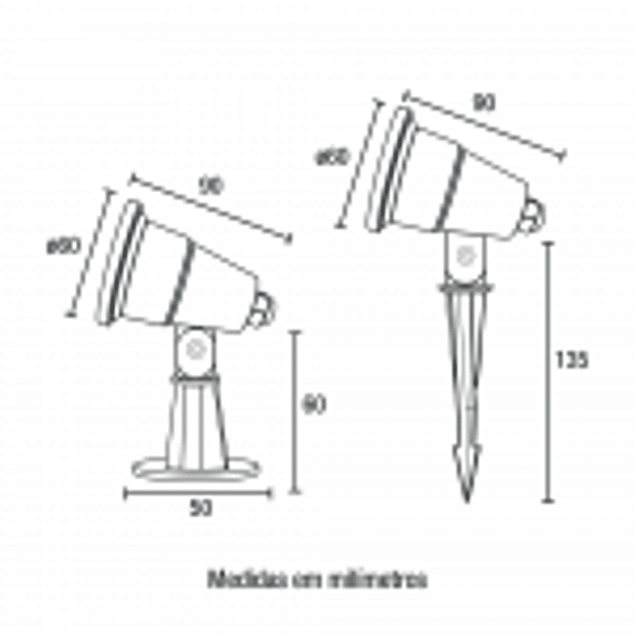 Espeto Spot Led Blumenau Play IP65 5W 3.000K PT Bivolt