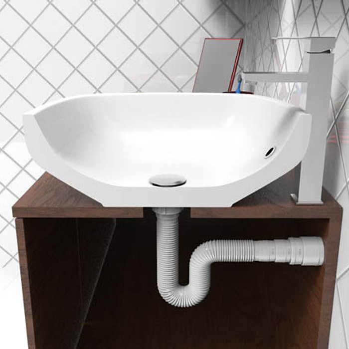 Kit 2 Peças Sifão Blukit Tubo Extensivo Universal Branco