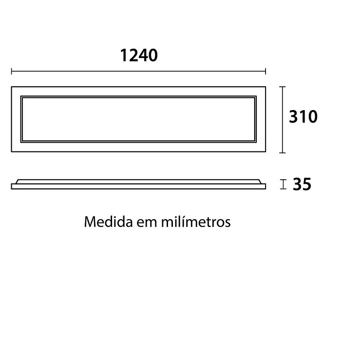 Painel Pro Led Embutir 48W 6.500K Retangular 1.25X31cm Bivolt Blumenau