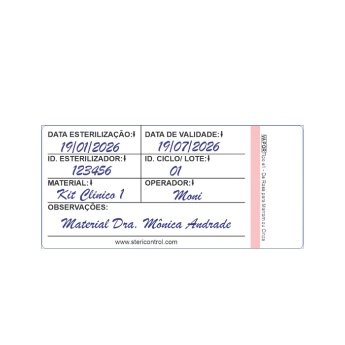 Tag Etiqueta para Auto Clave 35x80mm