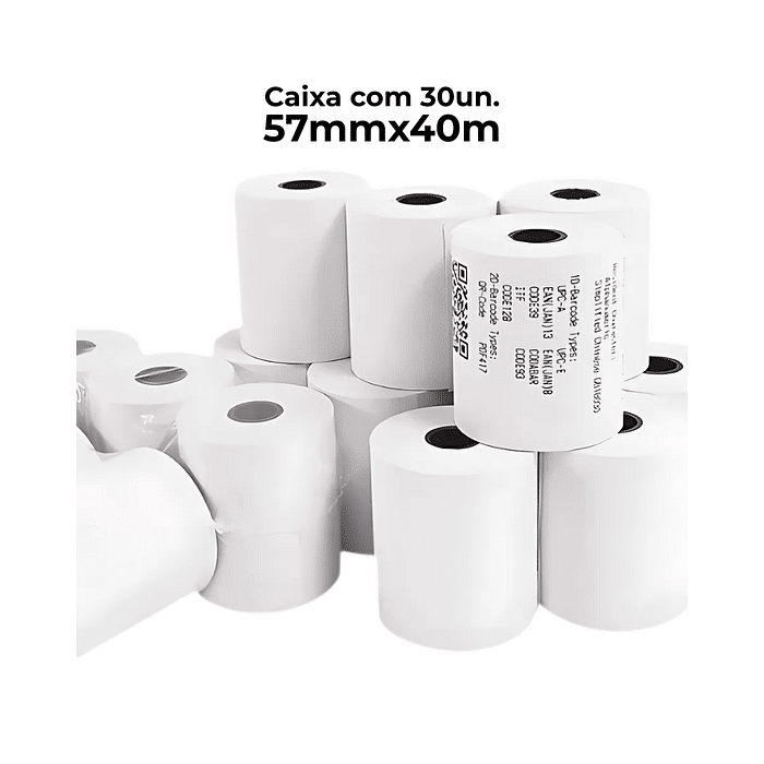 Bobina Térmica 57mmx40m - Caixa com 30 rolos
