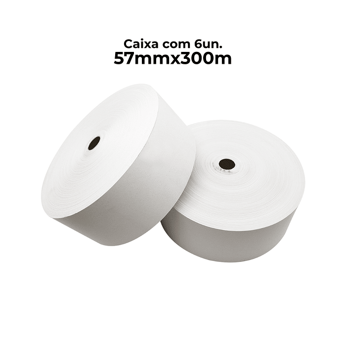 Bobina Térmica 57mmx300m - Caixa com 6 rolos