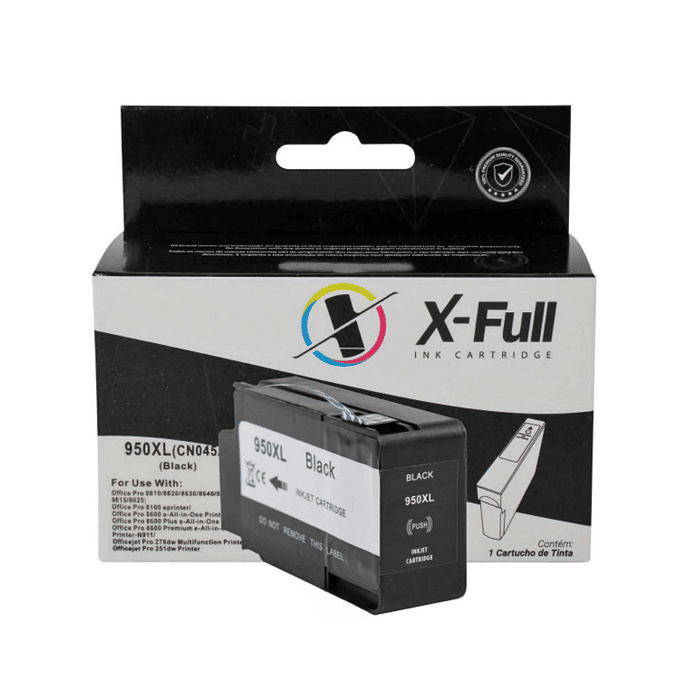 Cartucho de Tinta Preto Compatível para HP 950xl 950 X-Full para Impressora 8600 8600w 8100 8620 8610 251dw N811 80ml