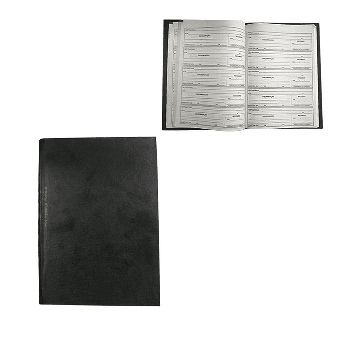 Livro Protocolo 1/4 100 folhas Tradicional Preto 140x210mm