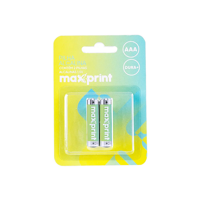 Pilha Alcalina AAA c/ 2 unidades - 1,5v - Maxprint