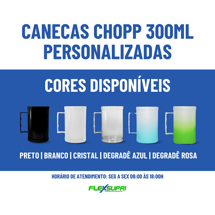 100 Canecas Chopp 450ml - Personalizado Cor