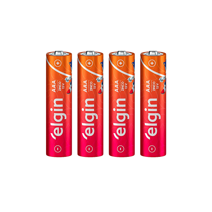 Pilha Zinco AAA c/ 4 unidades - 1,5v - Elgin