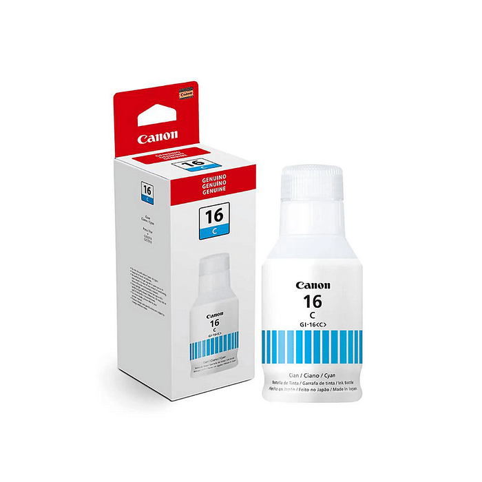 Tinta Canon Ciano GI16 GI-16C GI16C Original para Impressora Mega Tank GX6010 GX7010 GX-6010 GX-7010 Refil 132ml