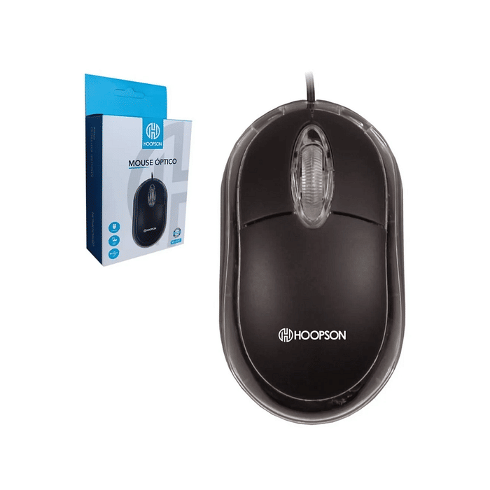 Mouse Óptico Usb Preto 1200 Dpi MS-035P - Hoopson Cabo 1,2 mt