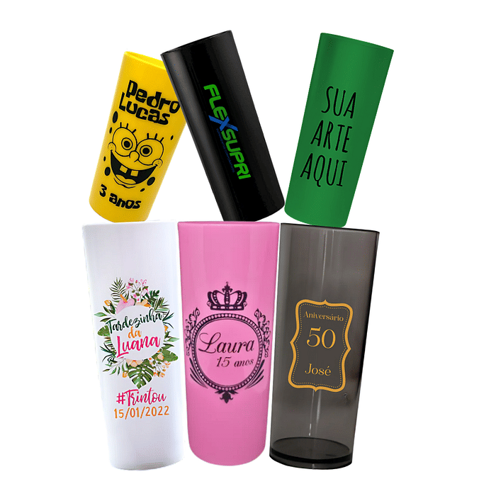 30 Copos Long Drink 350ml - Personalizado Cor