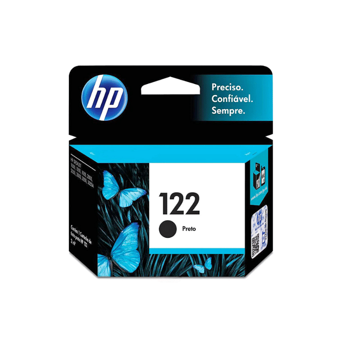 Cartucho de Tinta HP 122 Preto CH561HB para HP Deskjet 1000 J110a 2000 J210a 2050 J510a 3050 J610a Original 2ml