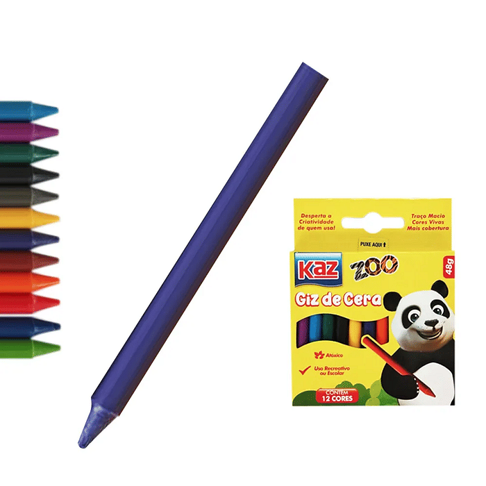 Giz de Cera com 12 Cores - 48g