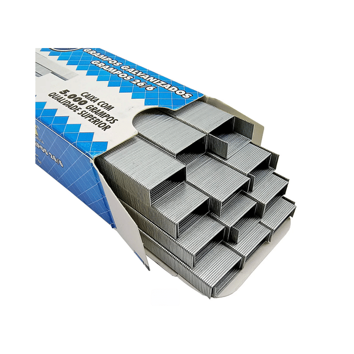 Grampo Galvanizado 26/6 12.6mm x 6mm Masterprint Caixa com 5000 Unidades