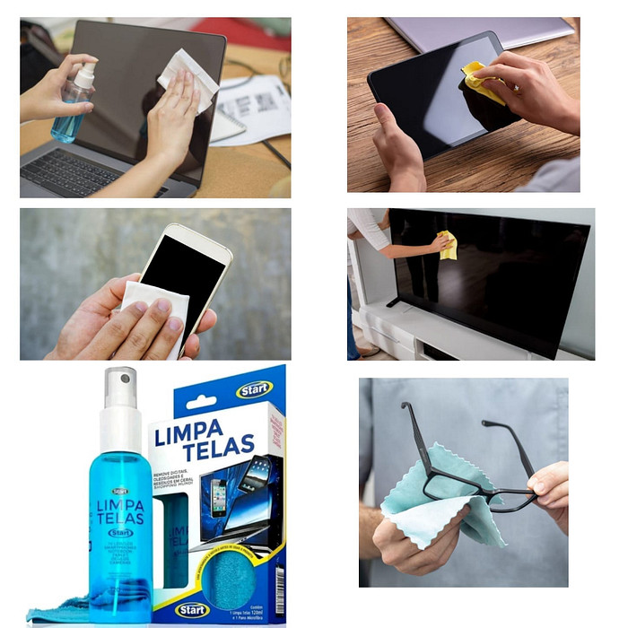 Limpa Telas com Pano Microfibra 120ml Start Quimica