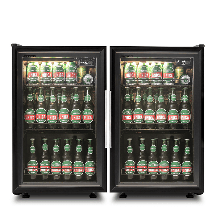Combo de cervejeiras visão frontal com ambas portas fechadas