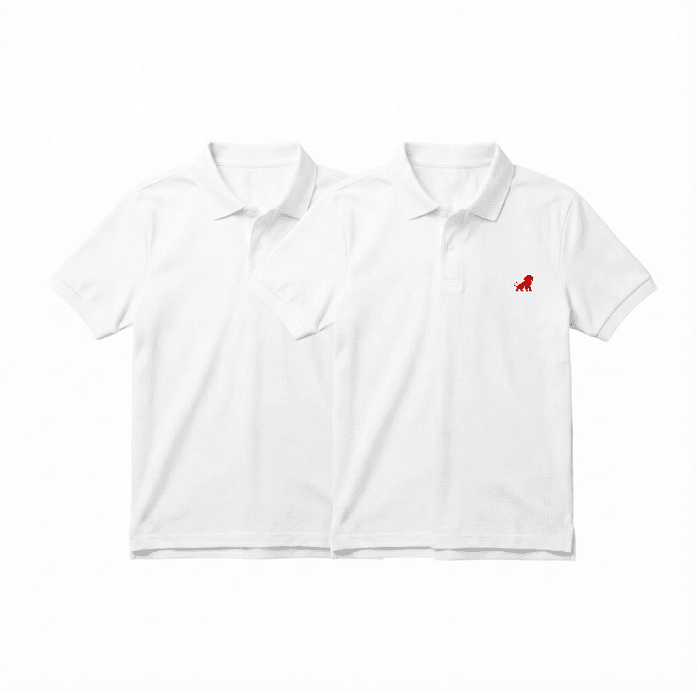 KIT 2 CAMISAS POLO BRANCAS FORTALEZA